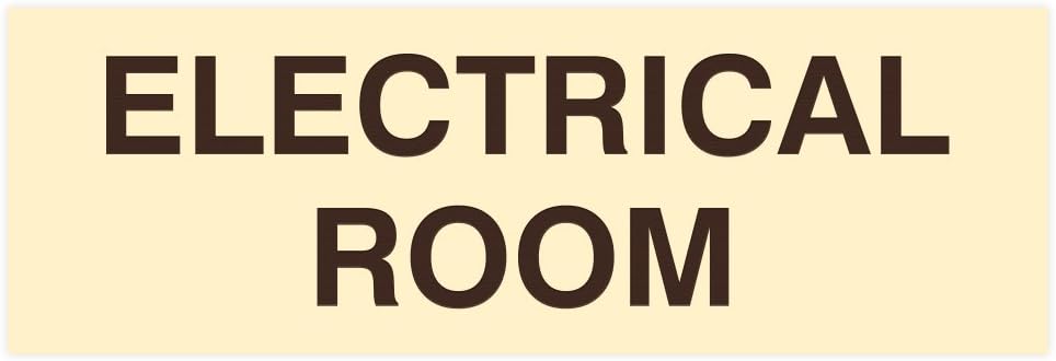 All Quality Basic Electrical Room Door/Wall Sign | Durable Construction | Building Safety - Ivory/Dark Brown - Medium (1 Pack)
