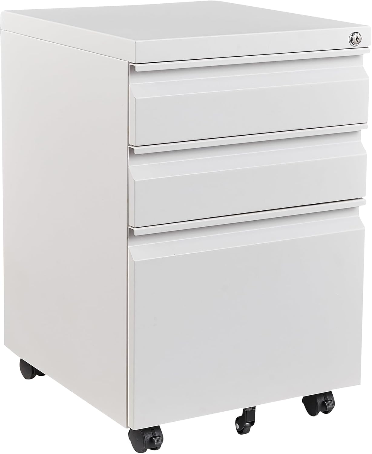 STANI Mobile File Cabinet with Lock Under Desk 3 Drawer Metal Filing Cabinet Locking Office Mobile Cabinet with Wheels Under Desk Office Drawers Rolling Mobile File Cabinet Fully Assembled