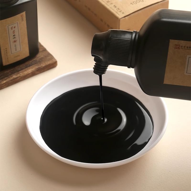 MEGREZ Chinese Calligraphy Ink, Redstar Sumi Liquid Ink for Brush Writing Practice, Chinese Japanese Calligraphy & Drawing, 3.5oz(100g),3 Bottle