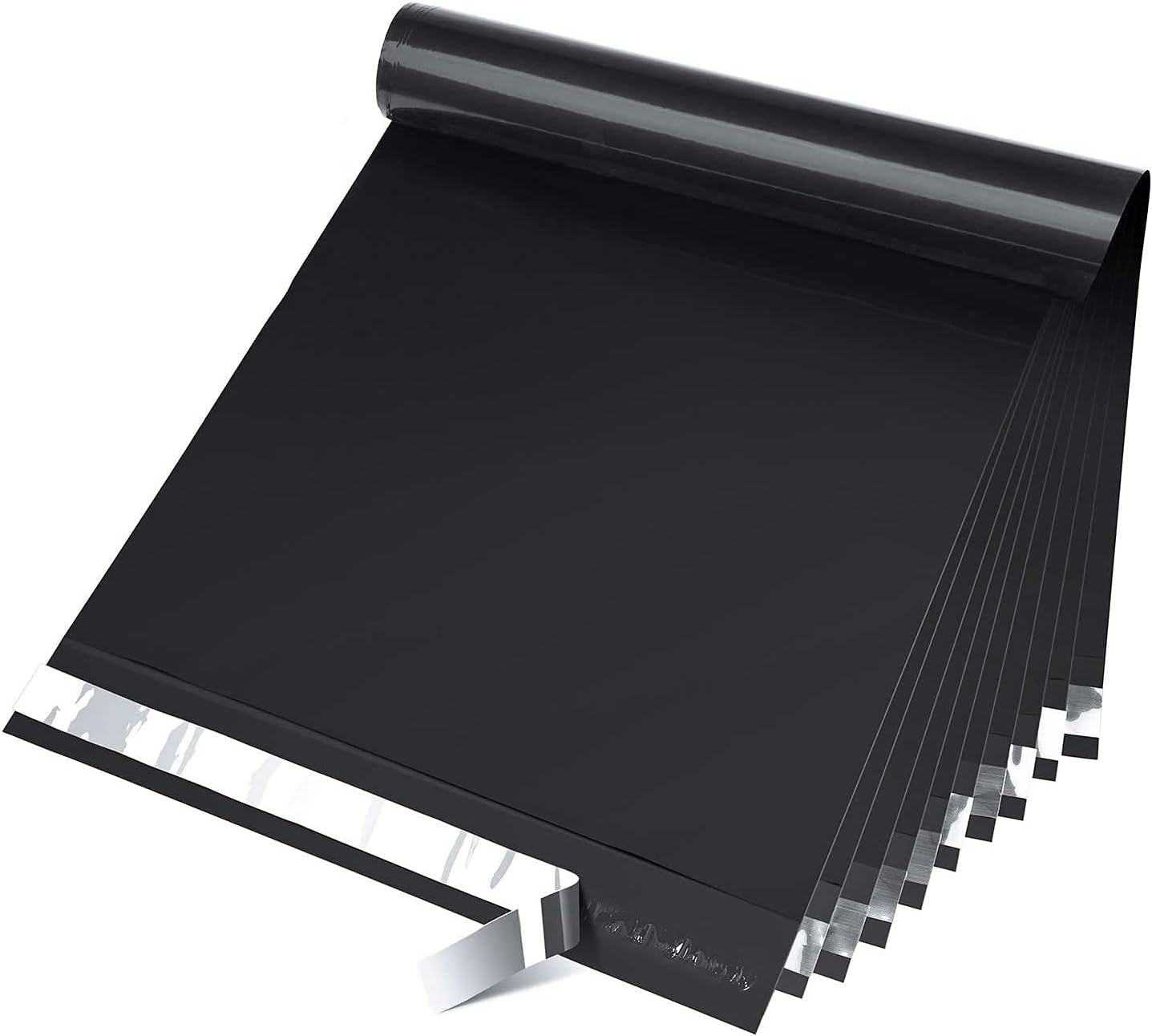 Fuxury Global 12X15.5" 100Pcs Poly Mailers Bags for Clothing/T-Shirt/Shirt, Plastic Mailing Envelopes for Small Business, Self Seal Shipping Polybag Bulk- Black