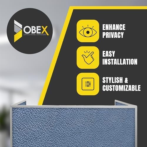 OBEX Acoustic Mounted Screen Privacy Panel Table Top Separator, Sound Blocking Desk Divider (Twilight, 24" X 42")