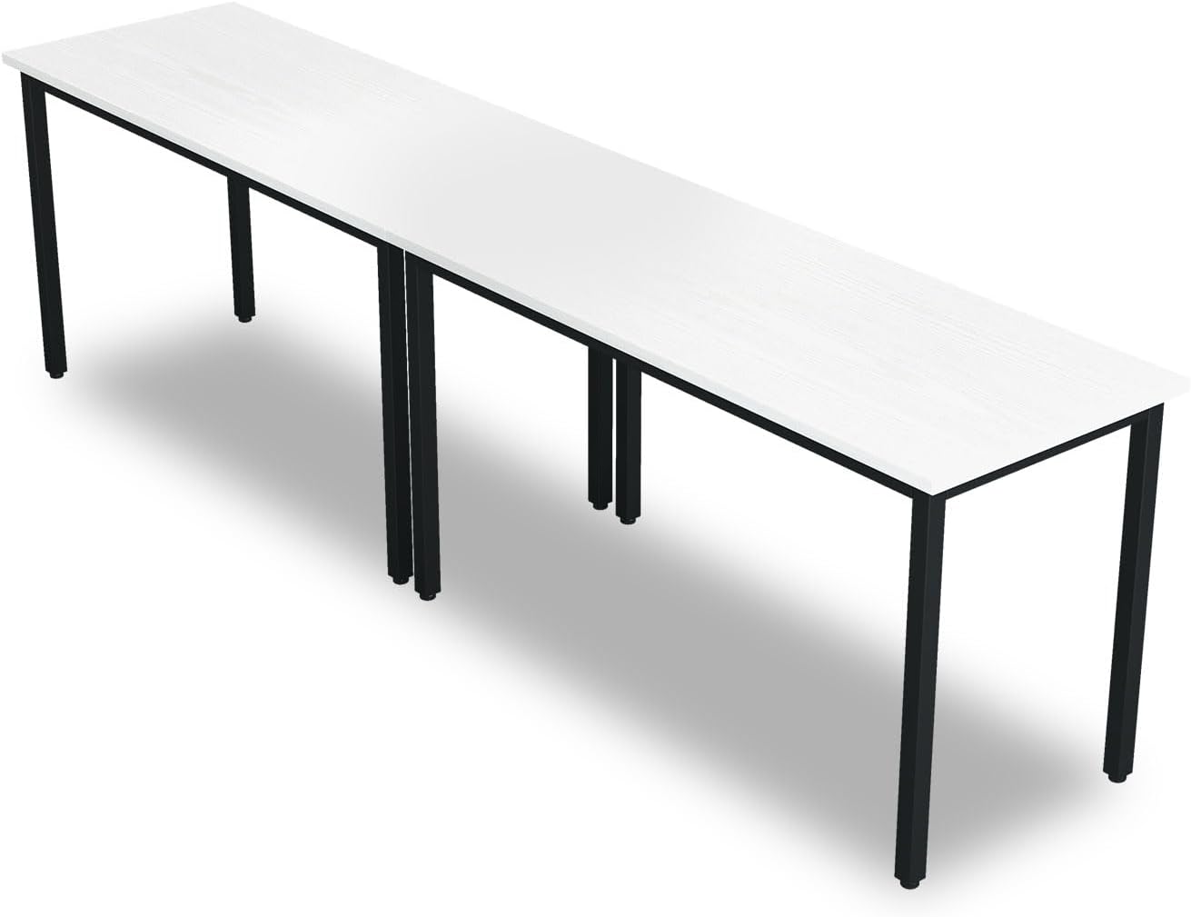 Bonzy Home Conference Tables 9ft Office Computer Desk for Meeting Room Study Writing Printer Podcast Table for 4-8 People Modern White 2PCS 110.2"x23.6"x29.5"