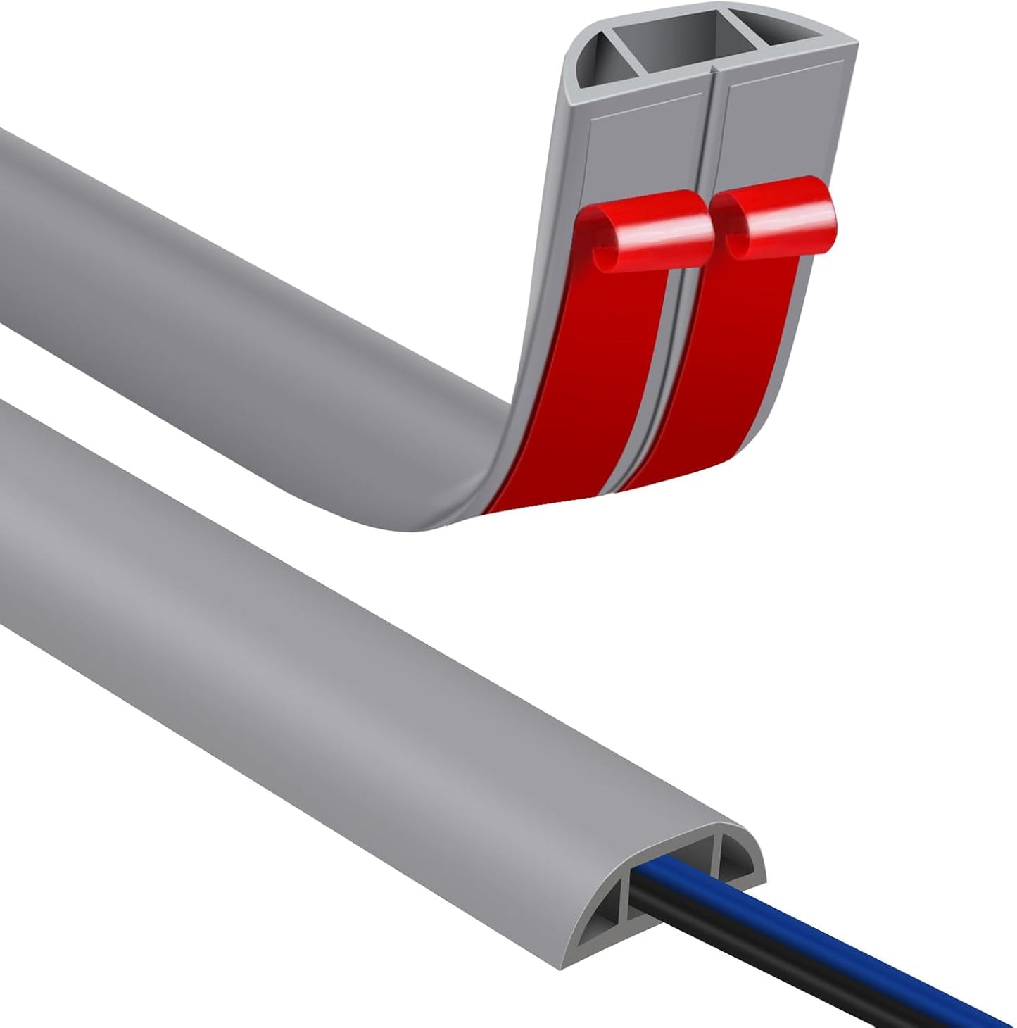 Floor Cord Covers for Wires 3.3FT Cable Hider Wire Coverr Self Adhesive Cord Hider Floor for Offices, Homes, Workshops, Warehouses Cable Cavity 0.51" W x 0.31" H