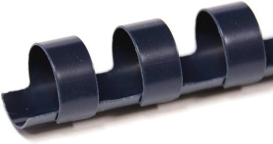 TruBind 14mm (9/16 in.) Comb Binding Spines | 11 in. Length for Letter Size or Smaller Projects | Standard 19-Ring Rectangular Holes | Navy | 105 Sheet Binding Capacity | 100 Pack