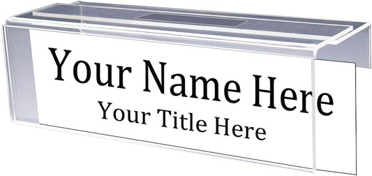 Adjustable Cubicle Name Plate Holders Single-Sided by Plastic Products Mfg - Expands from 2” up to 3” wide using our clear removable magic tape (15 Pack) - Cubicle Name Plates By Plastic Products Mfg.