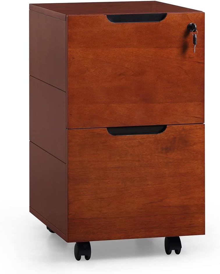 ZURI Hayes Modern 2 Drawer Mobile Legal and Letter Filling Pedestal - Light