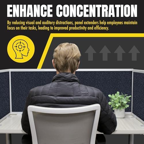 OBEX Acoustic Mounted Screen Privacy Panel Table Top Separator, Sound Blocking Desk Divider (Slate, 24" X 36")