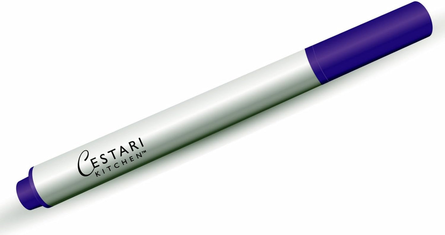 Cestari Purple Liquid Chalk Pen - 2mm Skinny Tip for Writing and Drawing on Glass, Mirrors, Stainless Steel, Ceramic, Vinyl Chalkboards, and Crafts - Erasable Purple Chalk Paint Pen