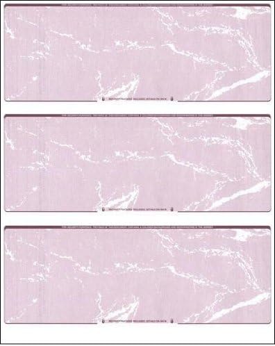 Burgundy Marble Blank Checks - 300 Sheets, 100 Sheets/300 Checks, Personal & Business Use - Laser Printable