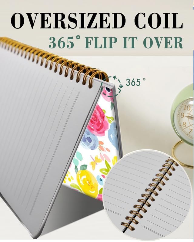 Spiral Journal Notebook,A5 Hardcover Lined Journals for Women Girl 6 x 8.3 in,120 Pages Thick Paper,Cute College Ruled Writing Notebook for Gifts Office Work School(Watercolor Rose Floral)