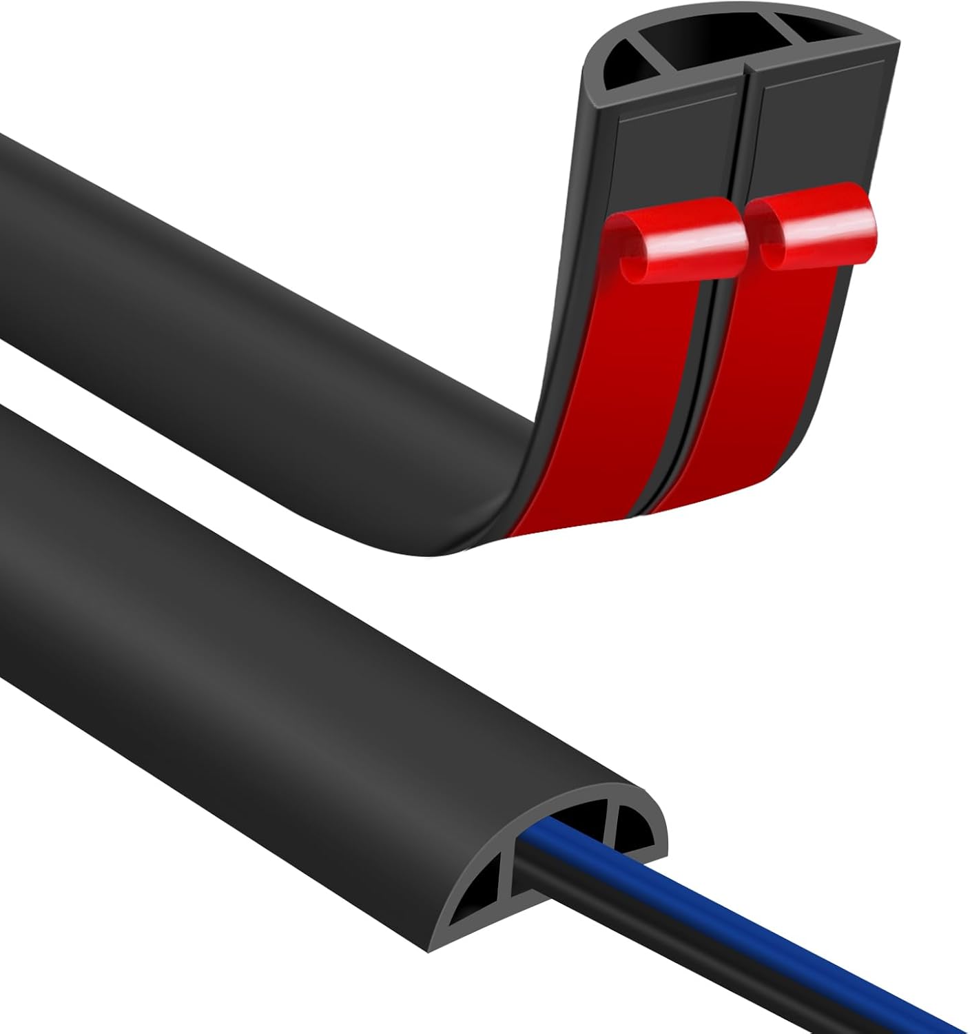 Floor Cord Covers for Wires 6FT Cable Hider Wire Cover Self Adhesive Cord Hider Floor for Offices, Homes, Workshops, Warehouses Cable Cavity 0.39" W x 0.27" H