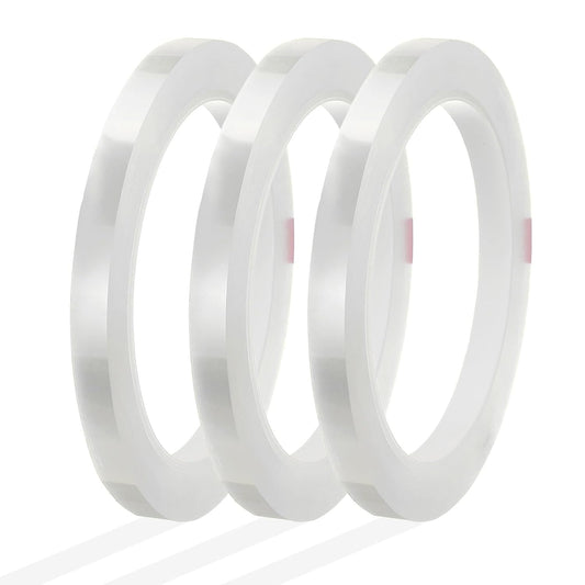 MECCANIXITY Whiteboard Tape 5/16" x 72 Yard Pinstripe Graphic Chart Line Grid Marking Tapes for Classroom Office Dry Erase Board Art, Clear, Pack of 3