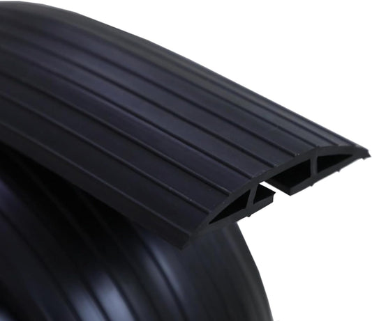 10ft Floor Cable Cover Heavy Duty PVC Cord Cover Wire Cover to Prevent Trip Hazard for Home Office or Outdoor(10ft, Black)