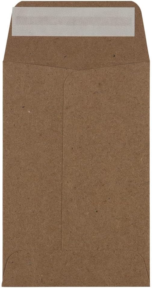 LUXPaper #4 Coin Envelopes | 3'' x 4 1/2'' | Grocery Bag Brown | 70lb. Text | 50 Qty