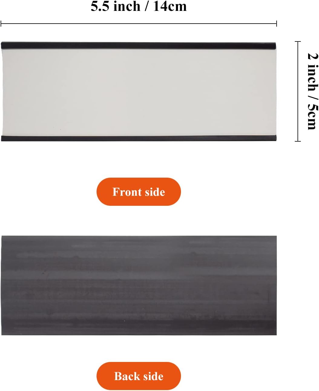 C Channel Magentic Label Holders 2x5.5 Inches with Paper Inserts and Clear Plastic Protectors,Magnetic Data Card Holders File Cabinet Labels,Pack of 30