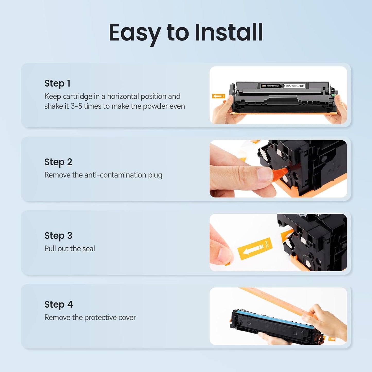 XJI 206A 2 Pack Black (with Latest Chip & Upgrade Device) Compatible Toner Cartridges Replacement for HP 206 A X W2110A 206X, for Pro M255 M255dw M255nw MFP M282nw M283 M283cdw M283fdw Printer