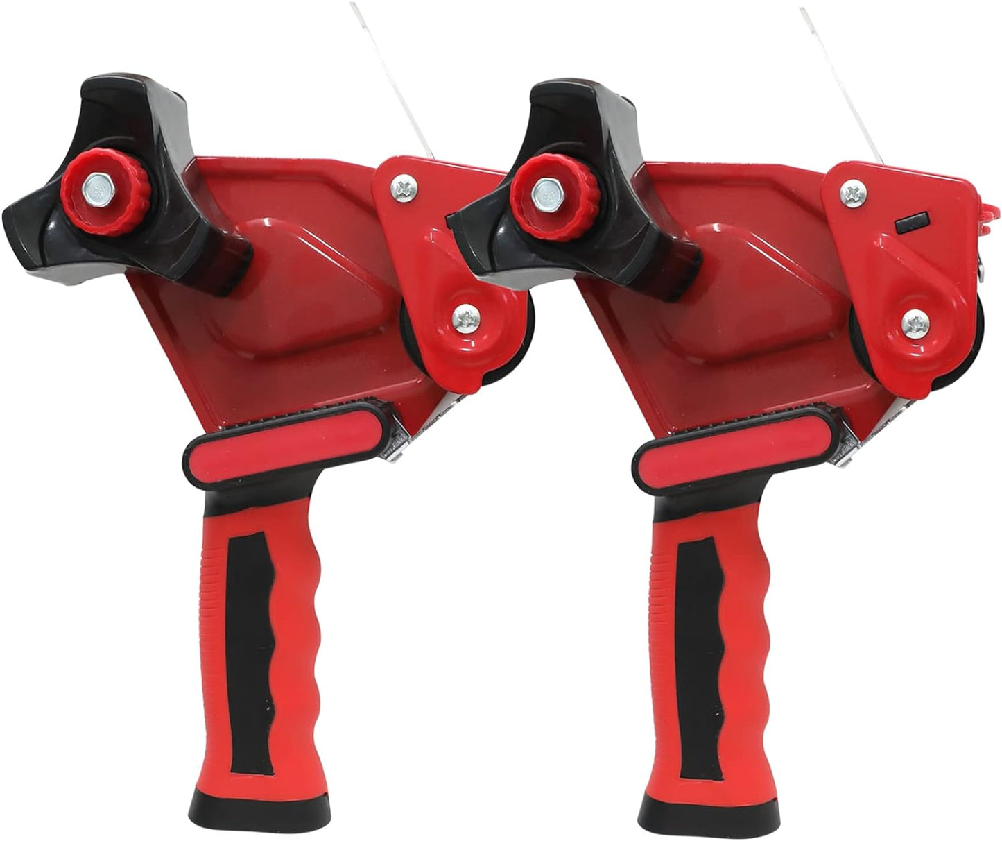 WELSTIK 2 Pack Red Non-Slip Silicone Handle Packing Tape Dispenser Gun 2 Inch -Heavy Duty Sealing Tape Cutter for Shipping, Carton and Box Sealing, Easy Operation