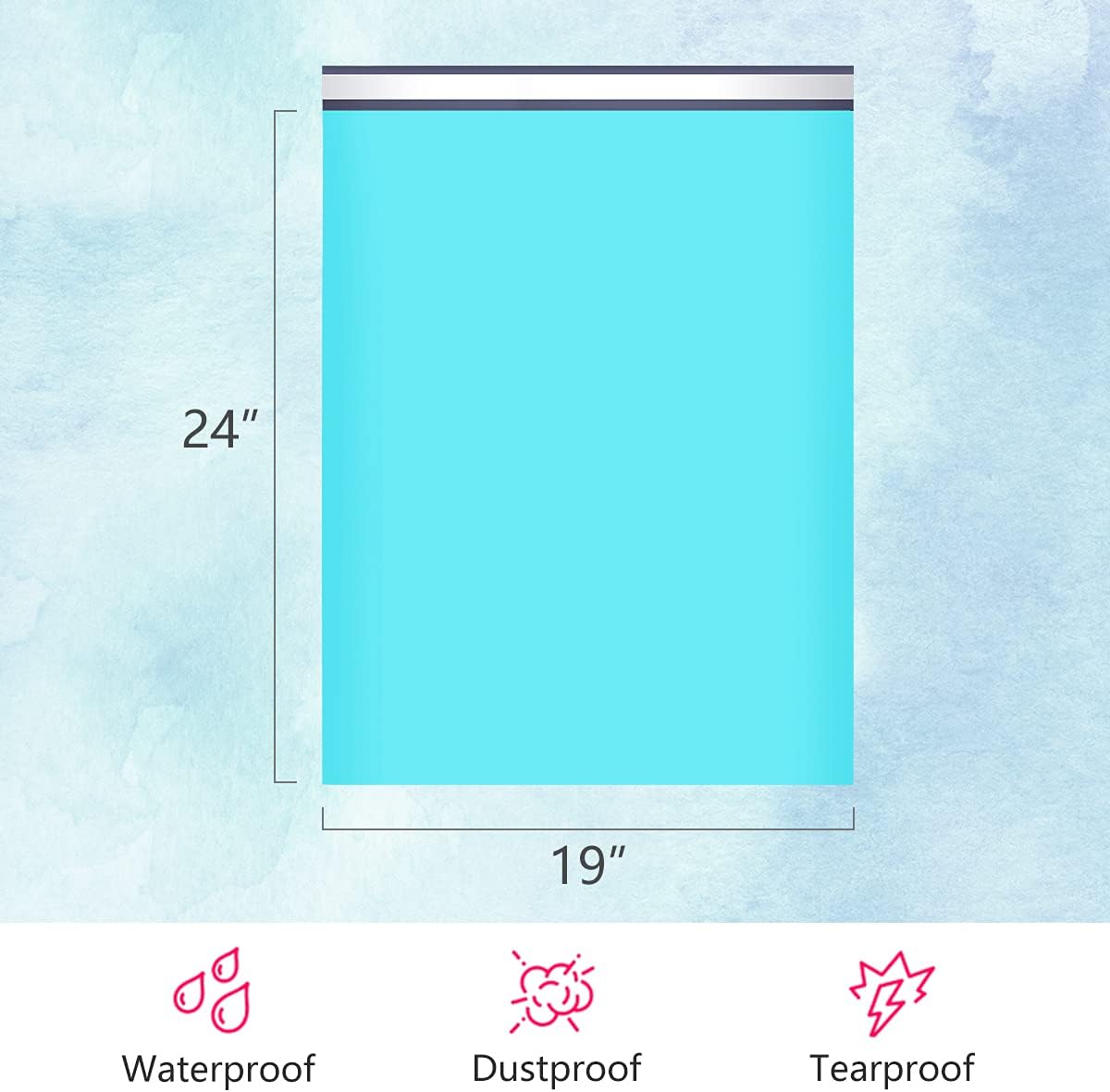 UCGOU Poly Mailers 19x24 Inch Teal 100 Pack Extra Large Shipping Bags Strong Thick Mailing Envelopes Self Seal Adhesive Waterproof and Tear Proof Boutique Postal for Clothing Quilt and More