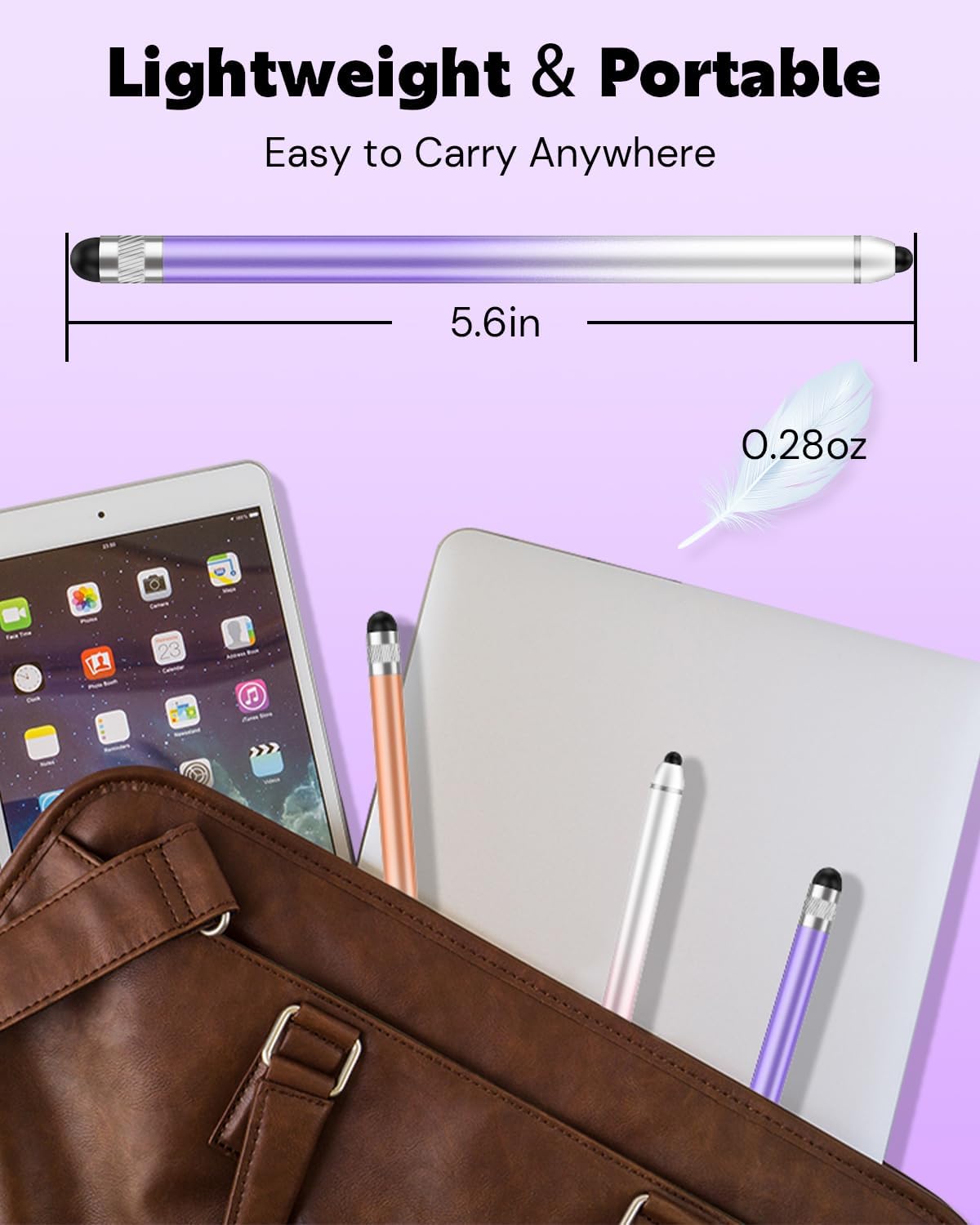 Stylus Pen for Touchscreen, Dual-end High Sensitivity Capacitive Stylus Pen for iPhone/iPad/Android/Samsung/Computer/Tablets, AmberVec Universal Stylists Pens for Touch Screens, 4 Pack