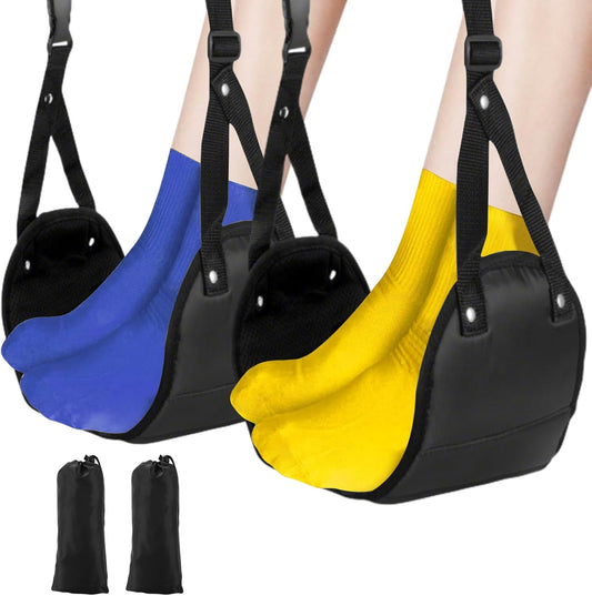 Airplane Foot Rest, 2Pack (Memory Foam) Plane Foot Hammock, Adjustable Portable Leg Rest for Airplane Travel, Relax Your Feet Foot Rest for Air Travel for Long Flight