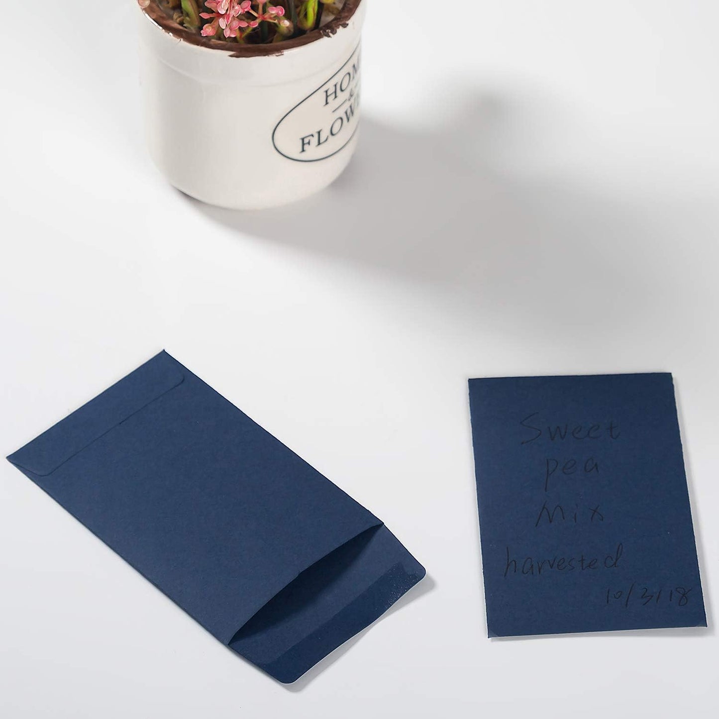 100 Pack Small Coin Envelopes Self-Adhesive Kraft Paper Seed Envelopes Mini Parts Small Items Stamps Storage Packets Envelopes for Garden, Office or Wedding Gift (Navy Blue, 2.25×3.5 inch)