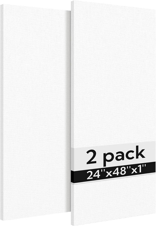 Olanglab Acoustic Panels 2 Pack, 48''x24'' Large Sound Panels, Fabric Wrapped Sound Proof Foam Panels for Walls, Sound Absorbing Panels for Recording Studio Acoustical Treatments (White)