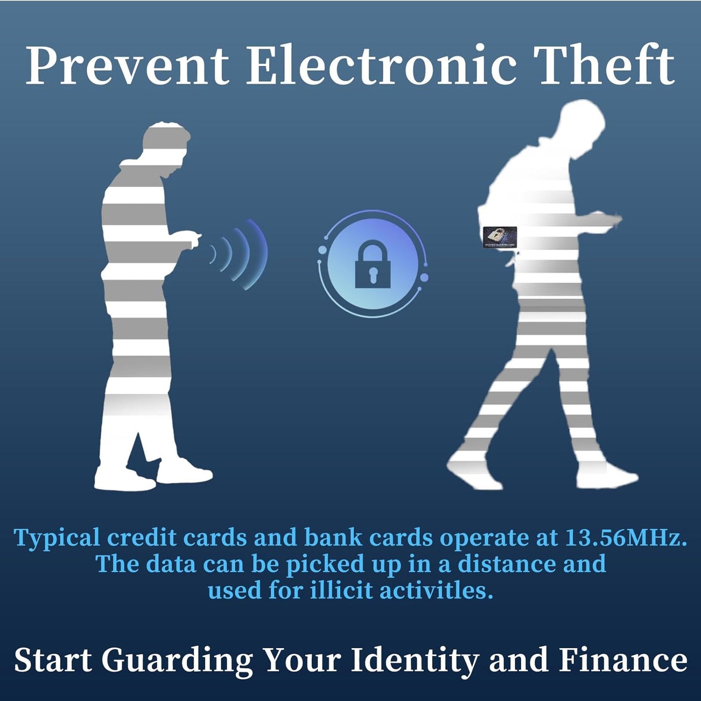 RFID Blocking Card, Contactless Bank Debit Credit Card Passport Protector, One Blocked Card Protects Entire Wallet Purse, ID/IC ATM Card Blocking for Wallet Protection(10 Pack)