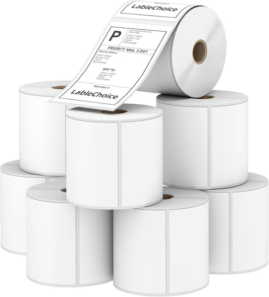 8 Rolls 450 Pcs 4x6 3-Proof Direct Thermal Shipping Labels Compatible with Zebra 2844 Zp-450 Zp-505 Zp-500, LabelChoice 3600 Labels 1" Core Permanent Adhesive Sticker Labels for Rollo, MUNBYN Printer
