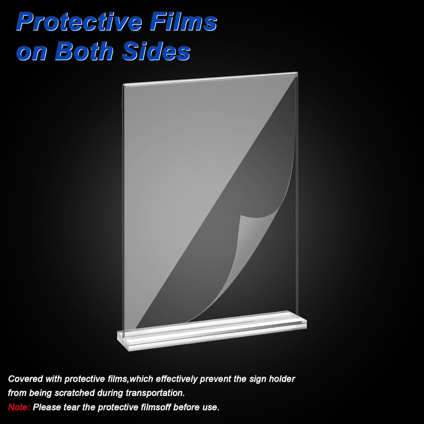 Acrylic Sign Holder,Clear Plastic Sign Holder8.5x11 inches Paper Card T Shape Double Sided Display Stand Picture Frame Desktop Menu Signs Office,Store, 6 Pack