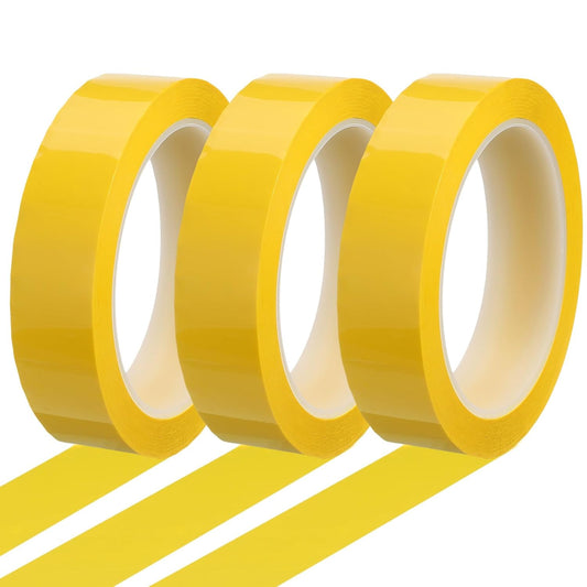 MECCANIXITY Whiteboard Tape 1" x 72 Yard Pinstripe Graphic Chart Line Grid Marking Tapes for Classroom Office Dry Erase Board Art, Dark Yellow, Pack of 3