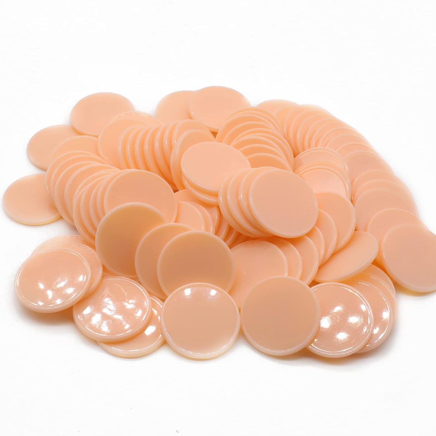 Set of 100 Opaque Plastic Learning Counters Mini Poker Chips Game Tokens with Storage Box (Peachpuff, 1 Inch)