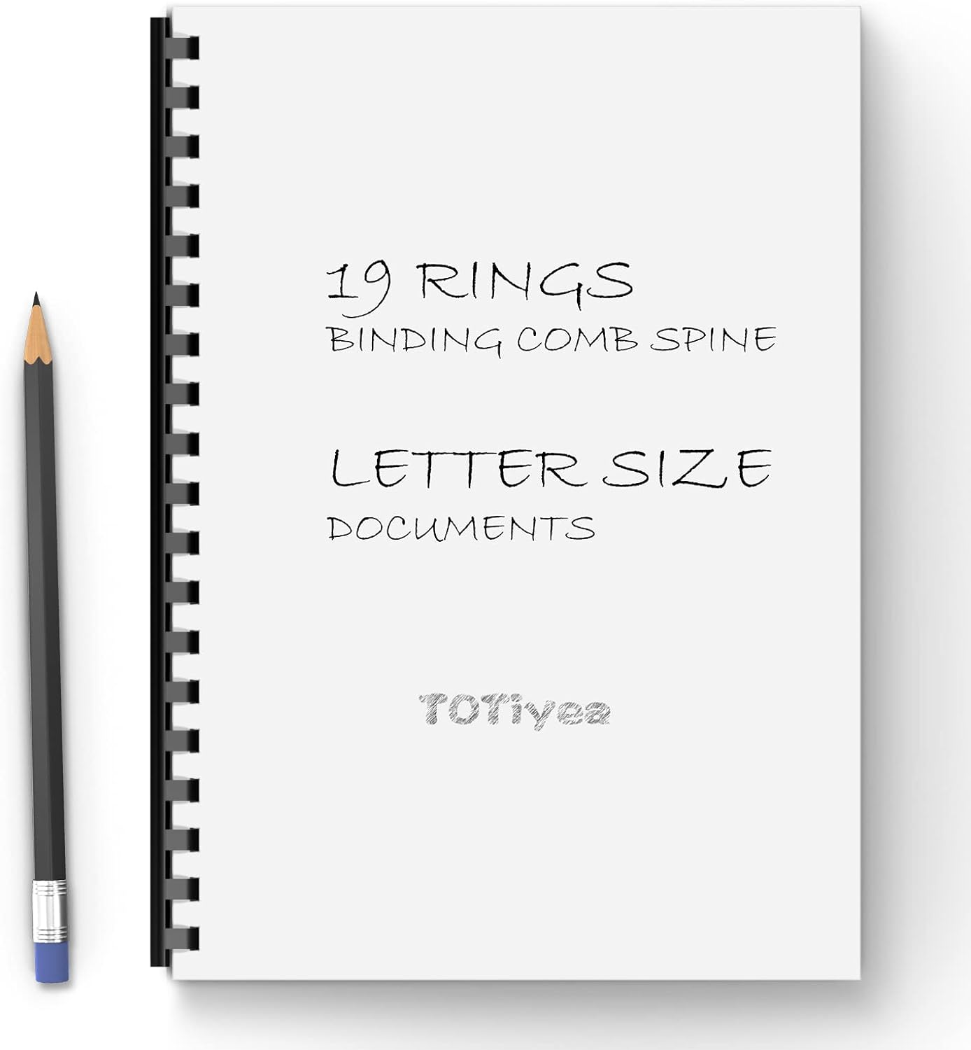 TOTiyea 50 Pack19 Ring Plastic Binding Combs, 1 Inch Diameter,200 Sheet Capacity, Letter Size, Black Comb Binding Spines