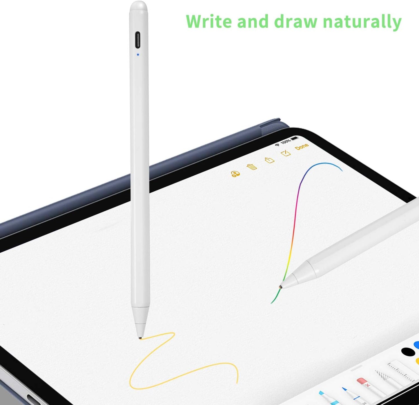 Chromebook Stylus Pen, Active Capacitive Digital Pencil Stylus for Chromebook Pen,Good for Sketching and Note-Taking Touch Screen Pen,White