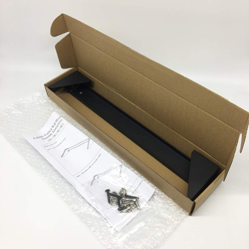 Jingchengmei 2 Pack of 1U Lightweight Foldable 19 Inch Steel Vertical Rack and Wall Mountable Server Rack Mount (2)