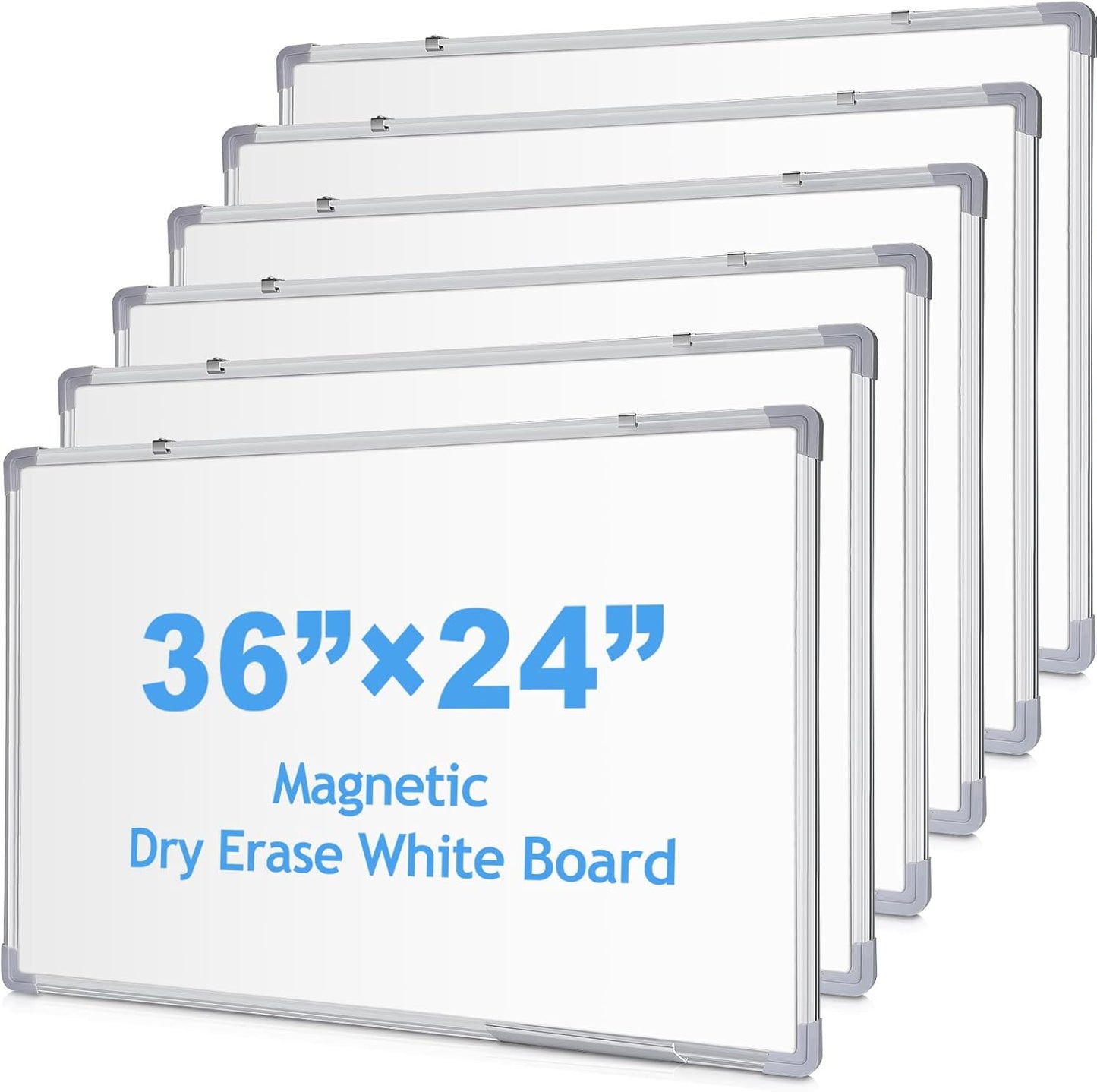 Tinlade 6 Pack Magnetic Dry Erase Whiteboard Message Presentation White Board White Board Dry Erase Aluminum Frame Hanging Whiteboard for School Home Office (36 x 24 Inches)