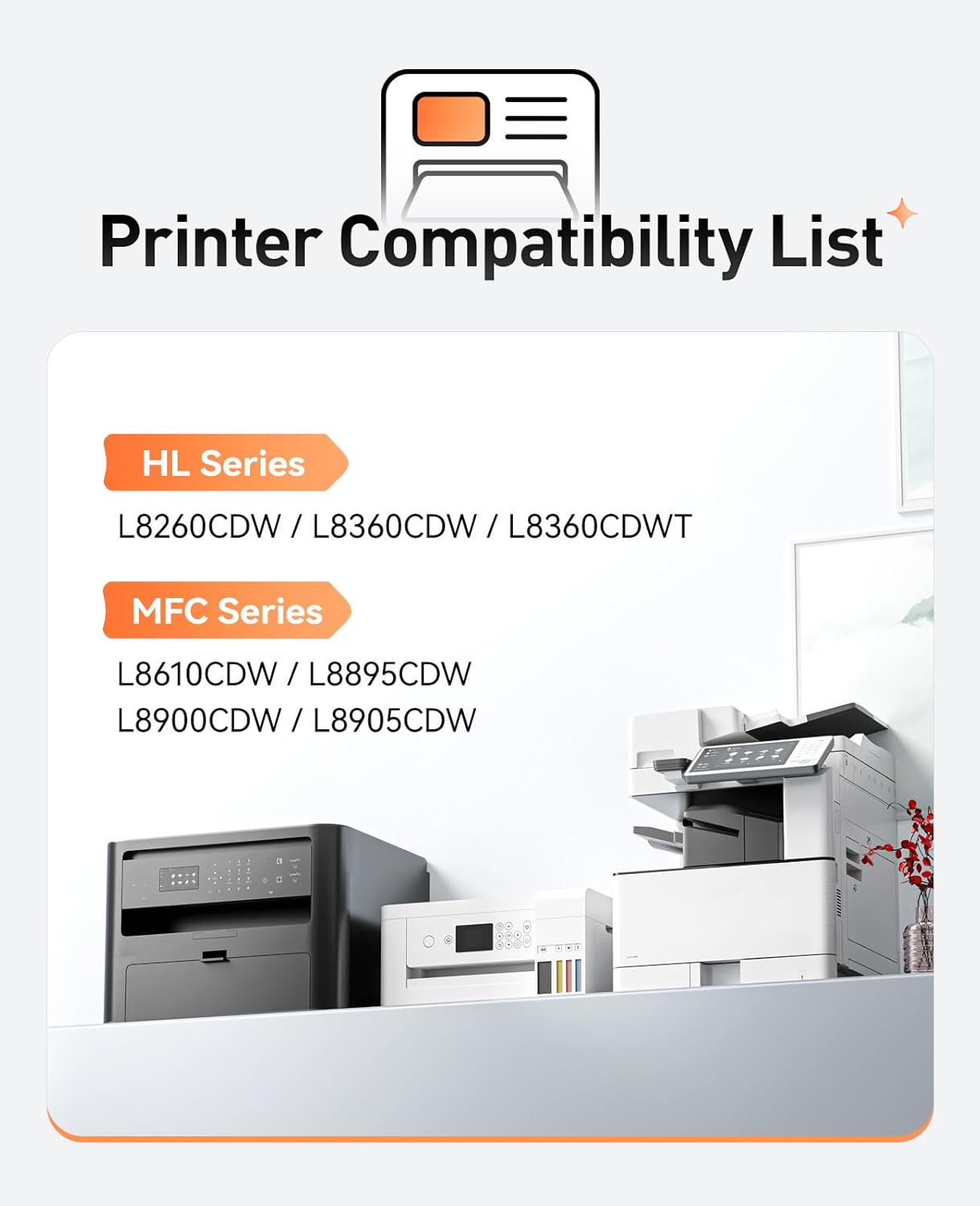 TN433 Toner Cartridge 4-Pack Compatible Replacement for Brother TN-433 TN431 TN436 MFC-L8900CDW MFC-L8690CDW HL-L8360CDW HL-L8260CDW MFC-L8610CDW MFC-L8905CDW MFC-L9570CDW HL-L8360CDWT Printer Set Ink