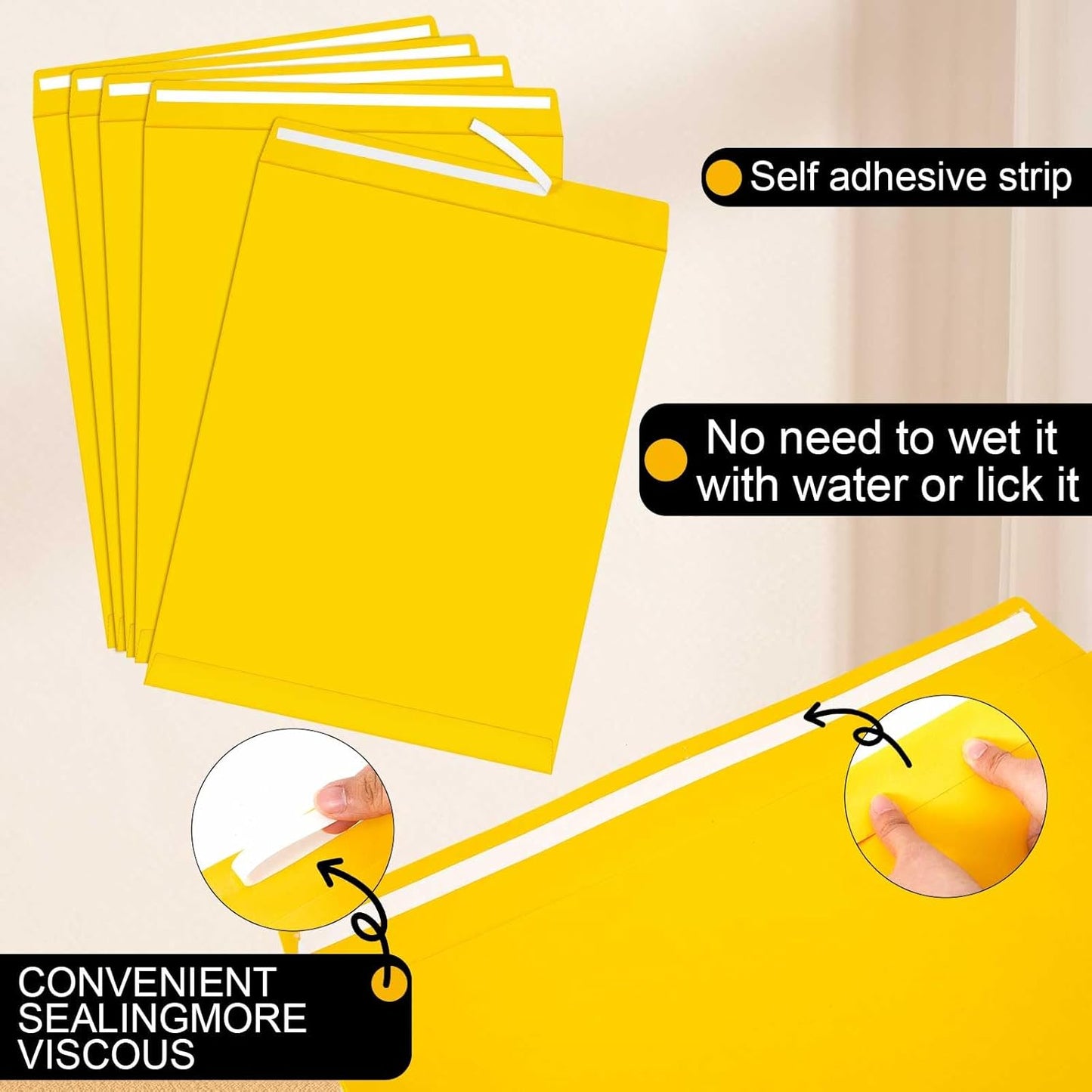 15 Pcs 14 x 18 x 2 Inch Large Expandable Catalog Envelopes Manilla Kraft Peel and Seal Envelopes Light Large Mailing for Office Home Documents Magazines Photos Storage Organizing