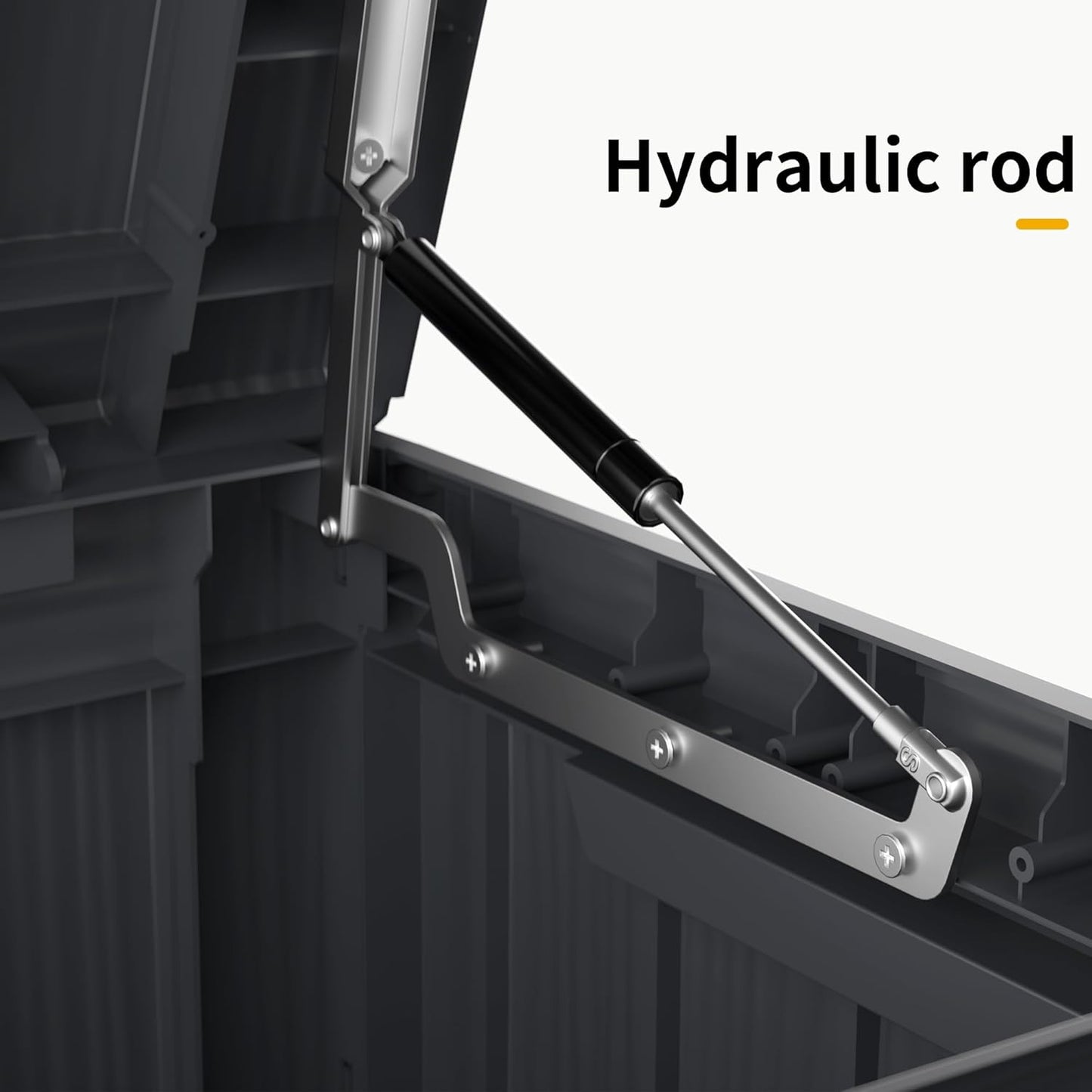 100 Gallon Resin Deck Box, Waterproof Outdoor Storage Bin for Patio Furniture, Pool Accessories, and Garden Tools, Lockable & UV-Resistant, Black