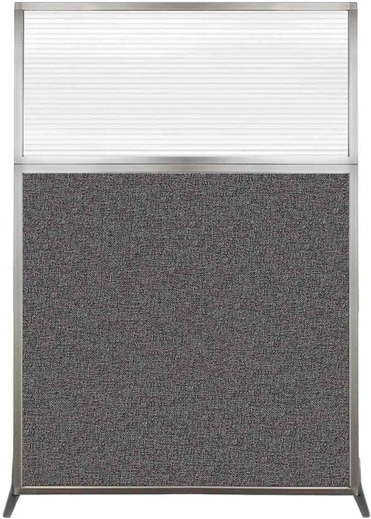 Versare Hush Screen Portable Room Divider | Workstation Wall Divider | Freestanding Privacy Hush Panels | Clear Fluted Windows | Fabric Office Divider Screen | Great for Room Separation