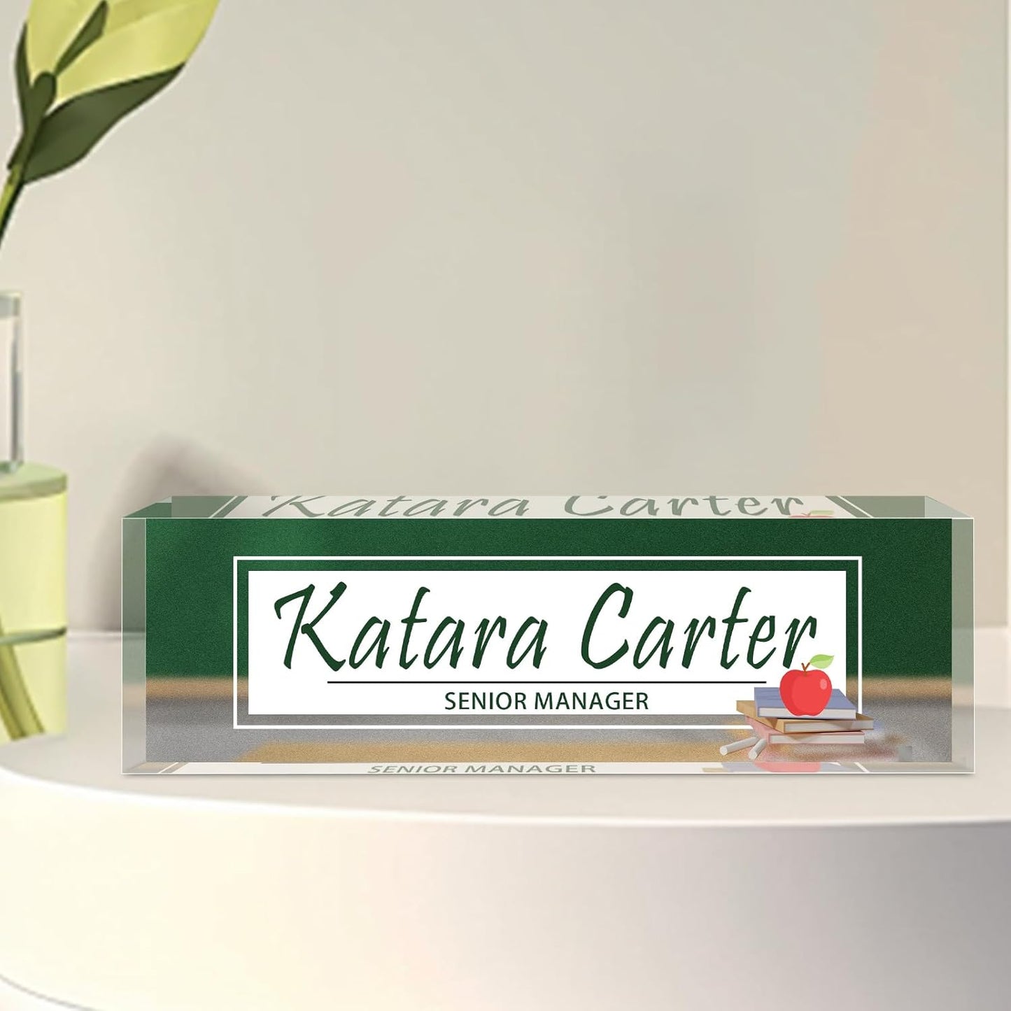 Name Plate for Desk Personalized, Acrylic Desk Decorations, Employee Appreciation Gifts, Custom Office Gifts for Coworkers, Boss, Teacher, Nurse (Teacher 03)