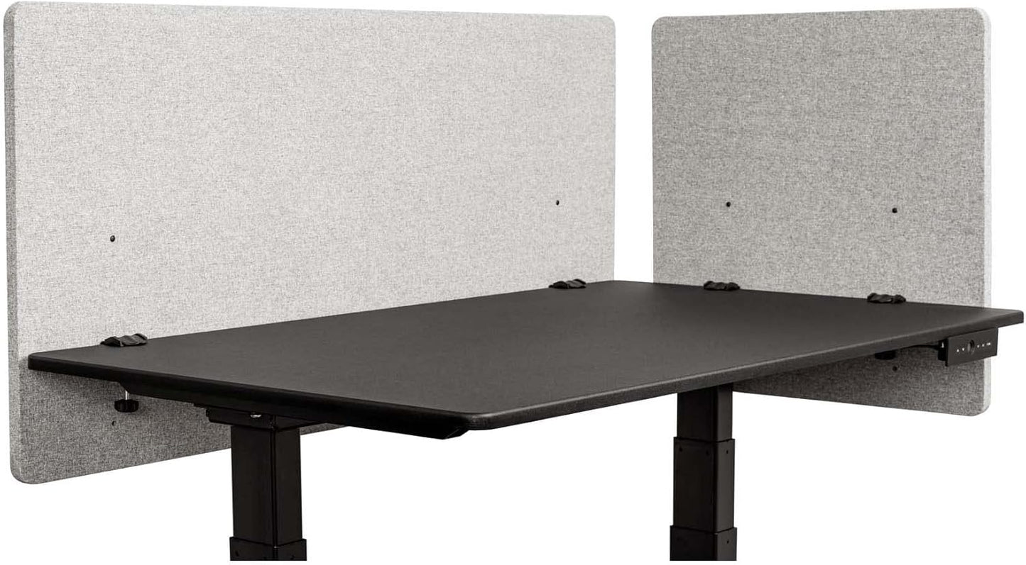 Stand Up Desk Store ReFocus Clamp-on Acoustic Desk Divider Privacy Panel That Reduces Noise and Visual Distractions (Cool Gray, 23.6" x 23.6")