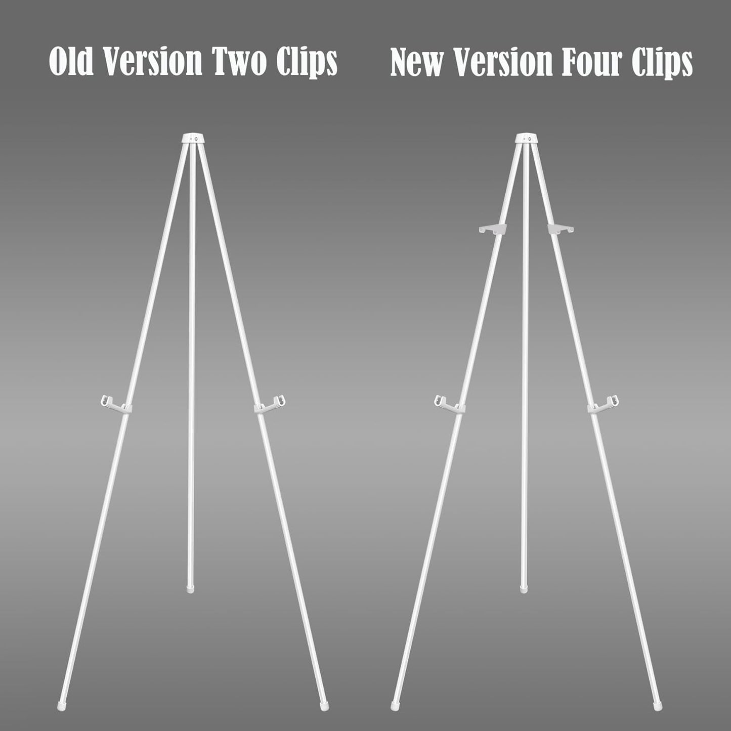 Basic White Easel for Wedding Signs,Adjustable Height Floor Easel Stand for Display Posters Tripod Base,Hold Lightweight Arts Indoor use,Supports 4lbs,1Pack