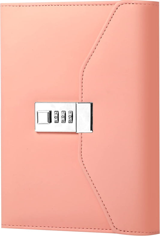 CAGIE Diary with Lock for Women, Full Wrap-around Privacy Journal Gifts for Girls, 120 GMS 224 Pages Thick Lined Notebook with Lock, 5.9 x 7.9 Inch