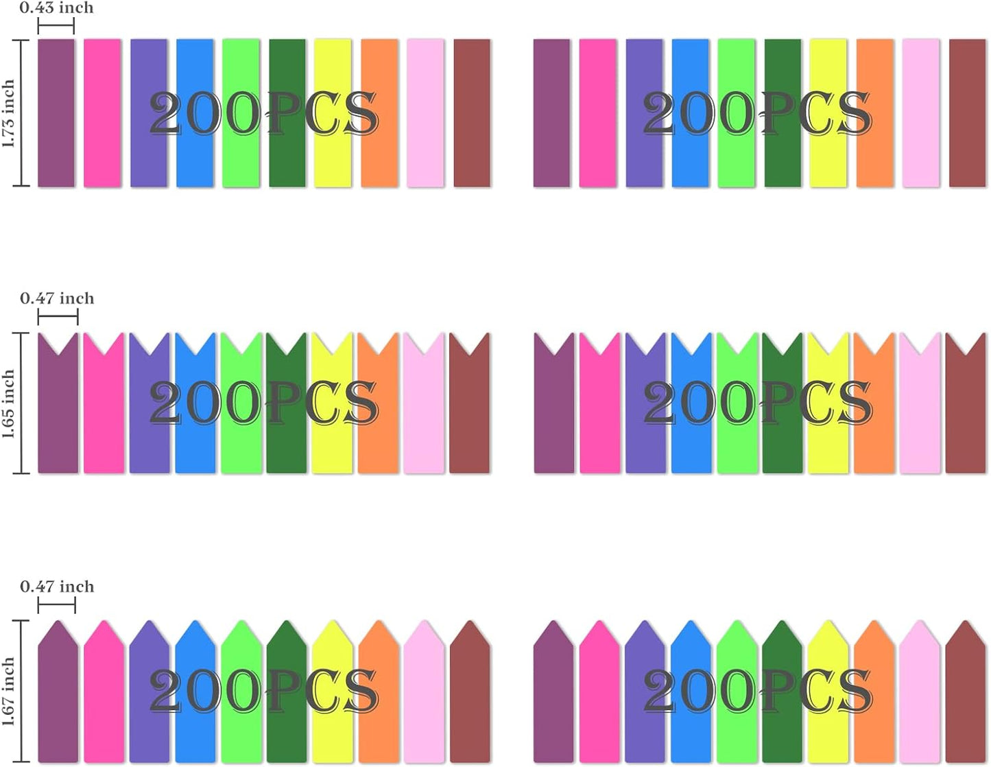 Temiary 1200 Pieces Transparent Sticky Index Tabs, Page Markers for Annotating, Translucent Colored Arrow Flag Tab for Bookmarks Bible Tabs Notebook School Supplies