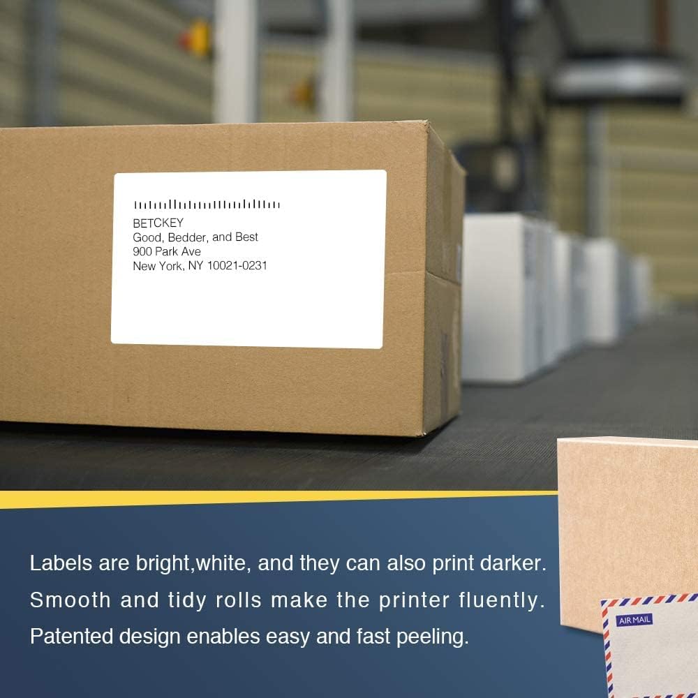 BETCKEY - Compatible Shipping Labels Replacement for Brother DK-1247 (4.07" x 6.4"), Use with Brother QL Label Printers [10 Rolls + 2 Reusable Cartridges]