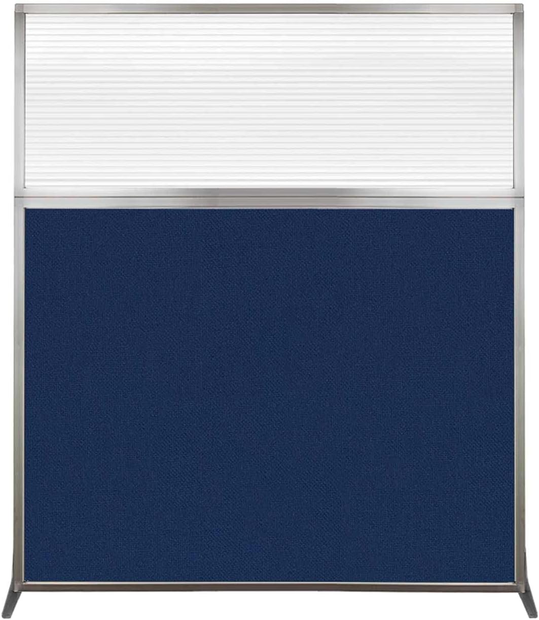 Versare Hush Screen Portable Room Divider | Workstation Wall Divider | Freestanding Privacy Hush Panels | Clear Fluted Windows | Fabric Office Divider Screen | Great for Room Separation