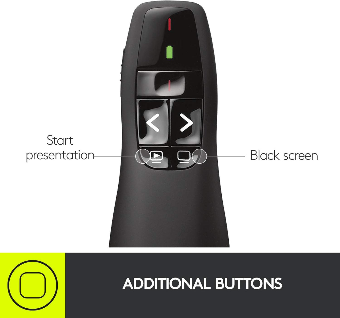 Logitech Wireless Presenter R400, PowerPoint Clicker with Laser Pointer, Wireless Presentation Clicker Remote