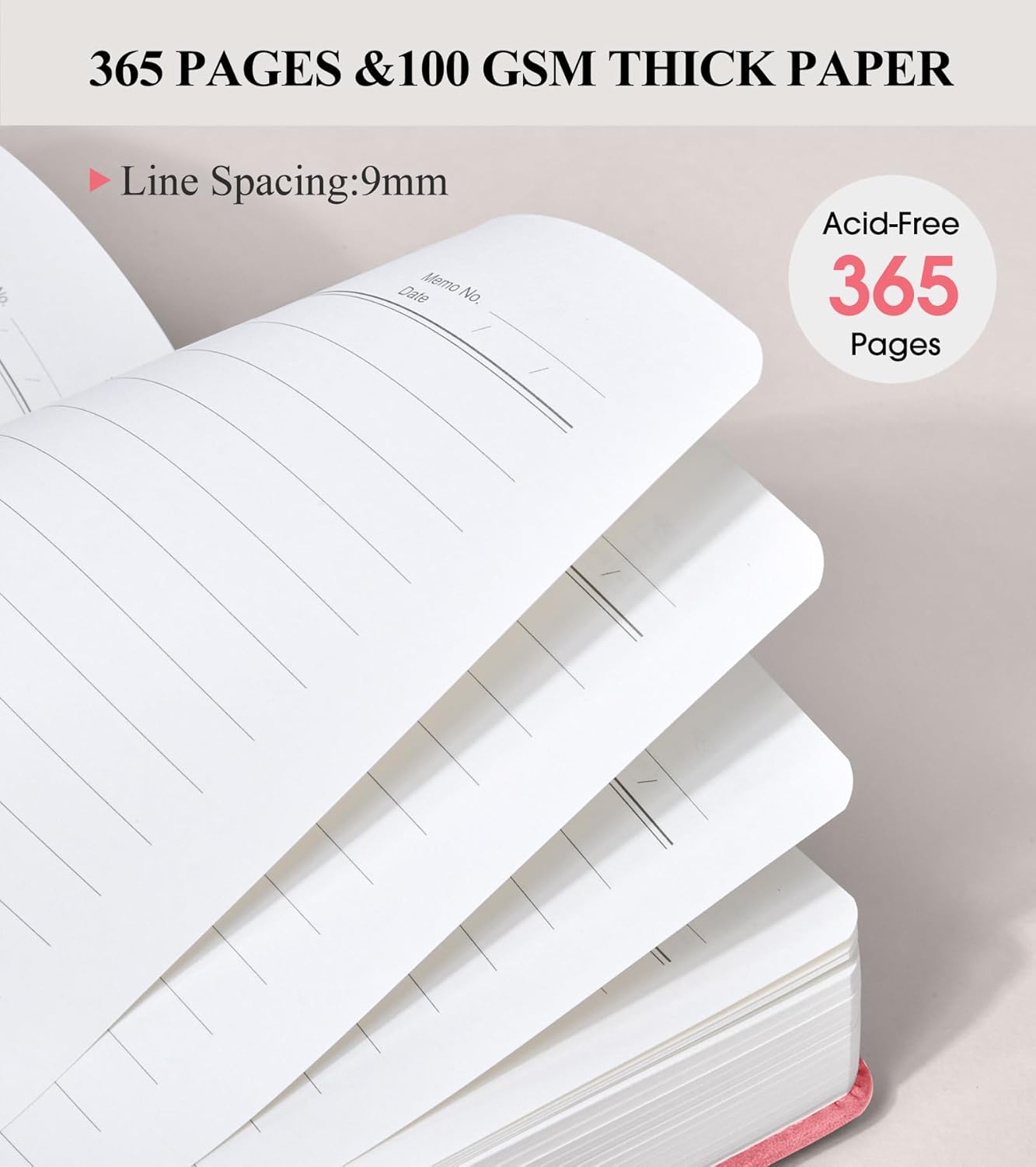 365 Page Thick Lined Journal Notebook for Men Women, A4 Large Leather Journals for Writing, Hardcover Notebooks for Work, School, Note Taking, Business, Travel Diary, College Ruled 8.5" x 11"