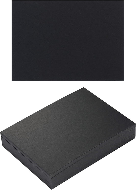 50 Sheets Blank Cardstock Paper 250 GSM Thick Heavy Cards Stock for DIY Art Projects, Card Making, Postcards, Greeting Cards, Birthday Party, Wedding Invitation (Black, 4x6 inches)