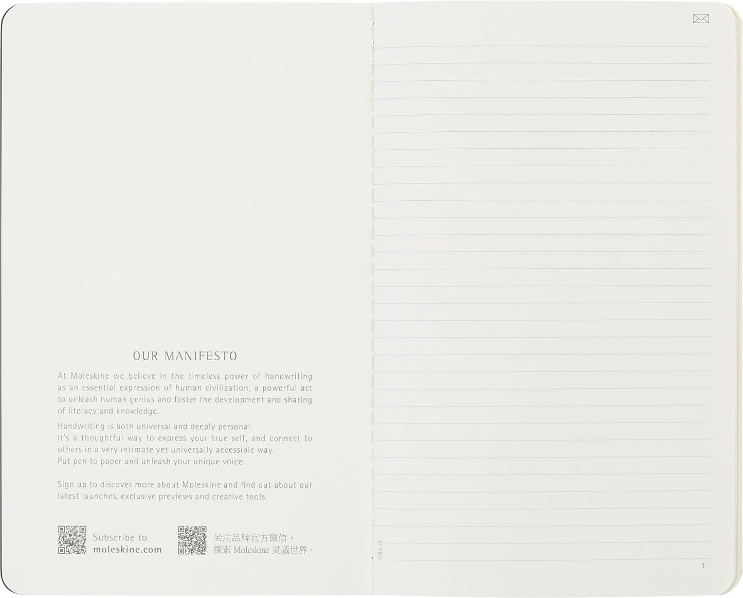 Moleskine Smart Cahier Journal, Large, Ruled, Black, Soft Cover (5 x 8.25)